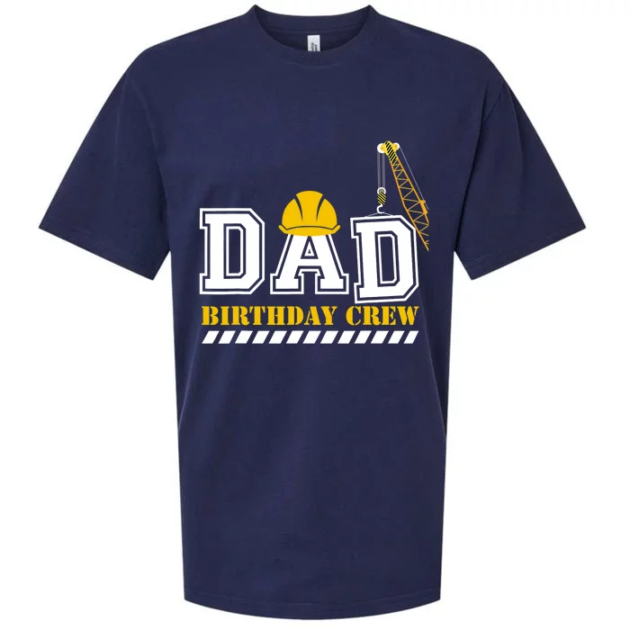 Dad Birthday Crew Construction Birthday Party Sueded Cloud Jersey T-Shirt