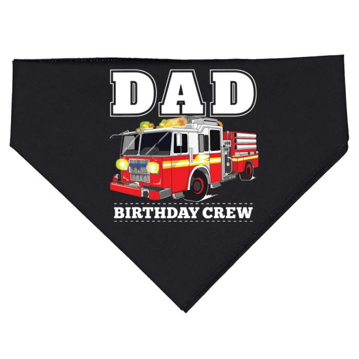 Dad Birthday Crew Fire Truck Firefighter Fireman Party USA-Made Doggie Bandana