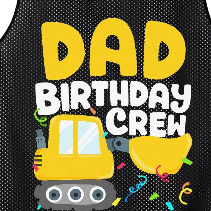 Dad Birthday Crew Construction Truck Excavator Daddy Papa Mesh Reversible Basketball Jersey Tank