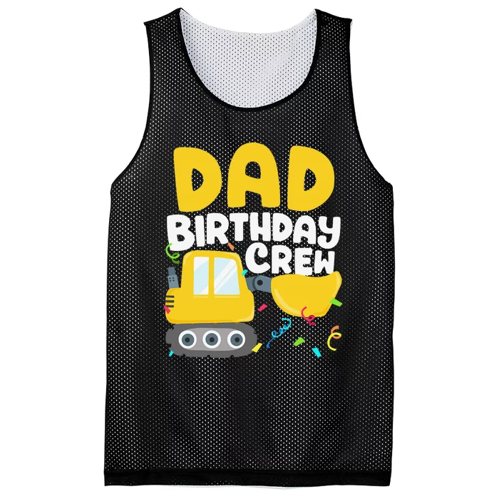 Dad Birthday Crew Construction Truck Excavator Daddy Papa Mesh Reversible Basketball Jersey Tank