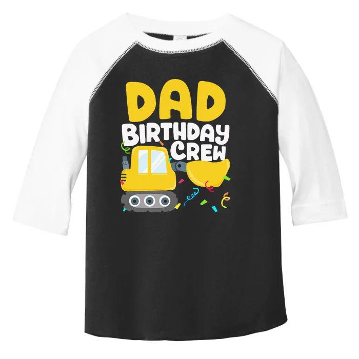 Dad Birthday Crew Construction Truck Excavator Daddy Papa Toddler Fine Jersey T-Shirt