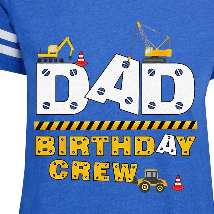 Dad Birthday Crew Construction Family Birthday Party Enza Ladies Jersey Football T-Shirt