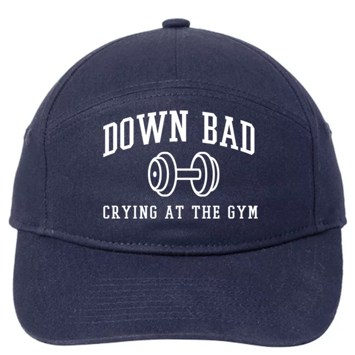 Down Bad Crying At The Gym Funny 7-Panel Snapback Hat