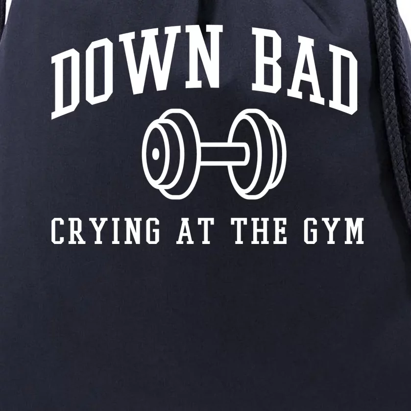 Down Bad Crying At The Gym Funny Drawstring Bag