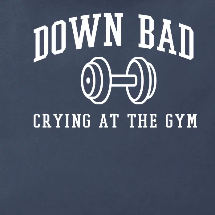 Down Bad Crying At The Gym Funny Zip Tote Bag