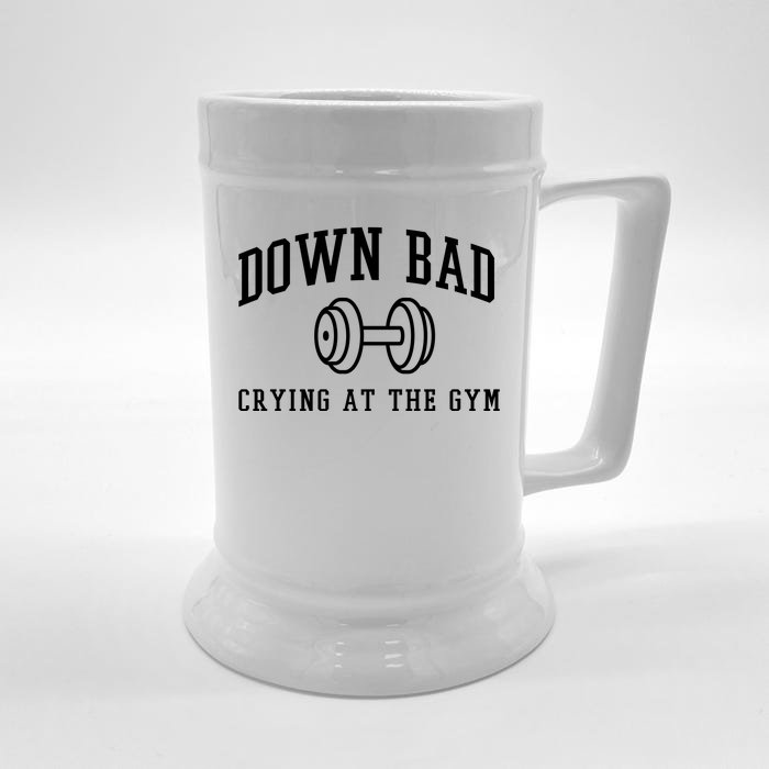 Down Bad Crying At The Gym Funny Front & Back Beer Stein