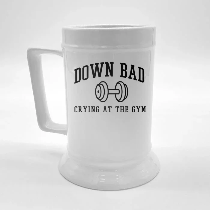 Down Bad Crying At The Gym Funny Front & Back Beer Stein