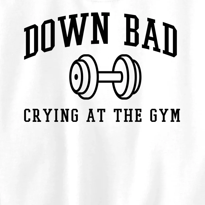 Down Bad Crying At The Gym Funny Kids Sweatshirt