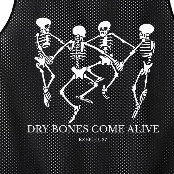 Dry Bones Come Alive Funny Skeleton Dancing Mesh Reversible Basketball Jersey Tank