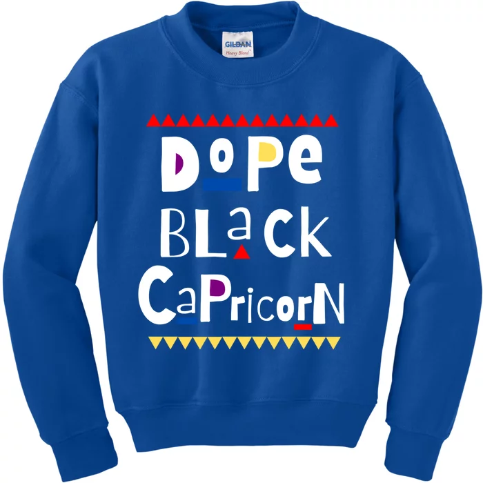 Dope Black Capricorn Queen Capricorn Gift Kids Sweatshirt