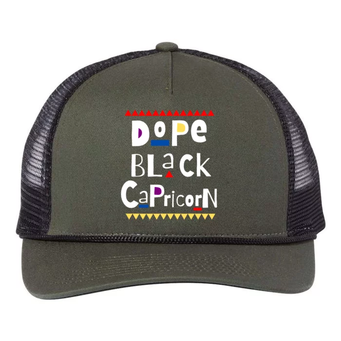 Dope Black Capricorn Queen Capricorn Gift Retro Rope Trucker Hat Cap