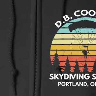 D. B. Coopers Skydiving School Portland Oregon Funny Full Zip Hoodie