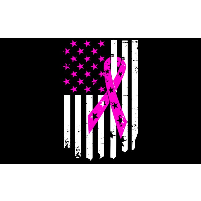 Distressed Breast Cancer Awareness Flag Bumper Sticker