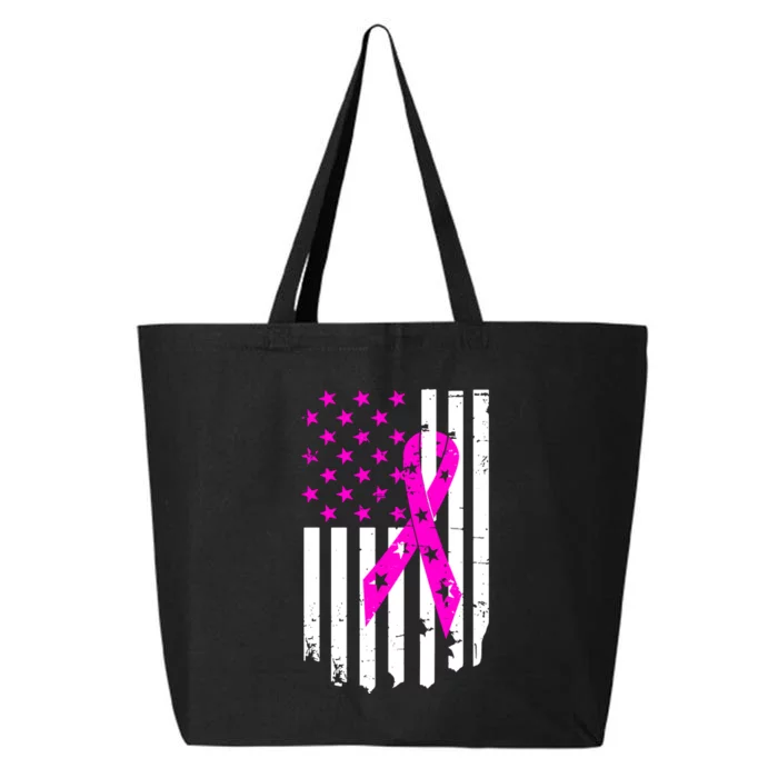 Distressed Breast Cancer Awareness Flag 25L Jumbo Tote