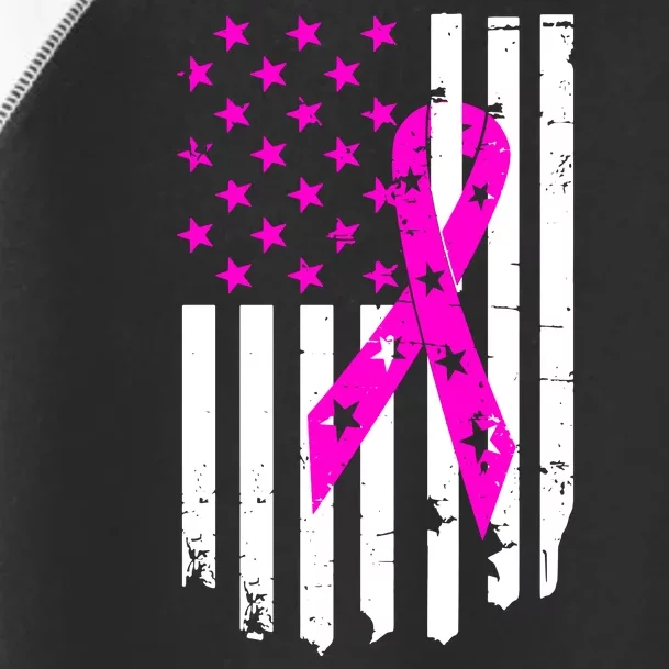 Distressed Breast Cancer Awareness Flag Toddler Fine Jersey T-Shirt