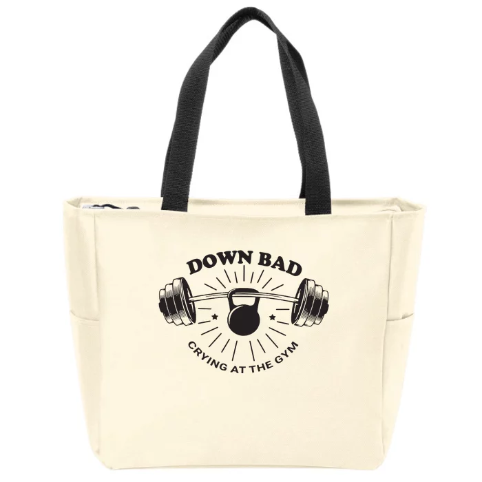 Down Bad Crying At The Gym Zip Tote Bag