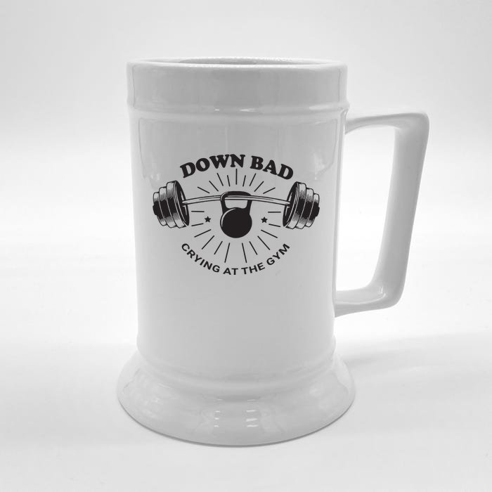 Down Bad Crying At The Gym Front & Back Beer Stein