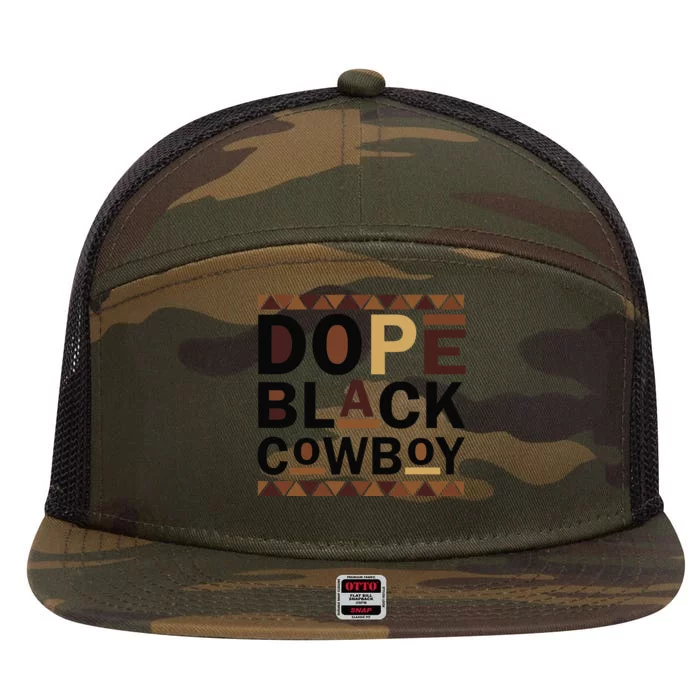 Dope Black Cowboy 7 Panel Mesh Trucker Snapback Hat