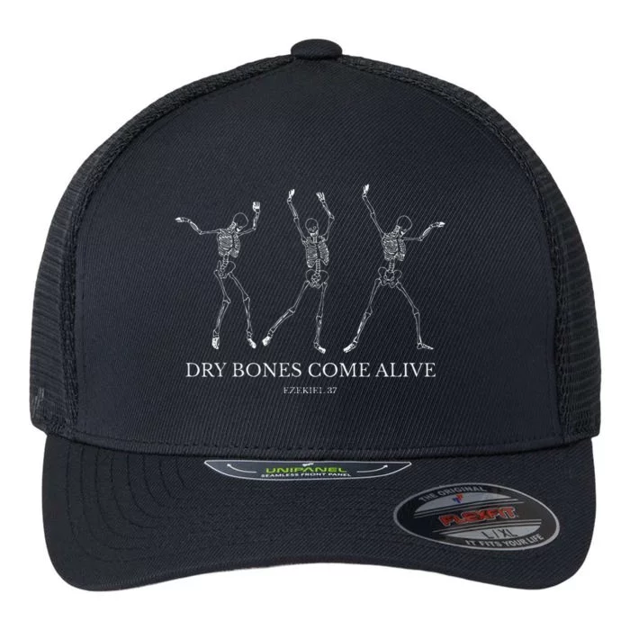 Dry Bones Come Alive Funny Skeleton Dancing Flexfit Unipanel Trucker Cap