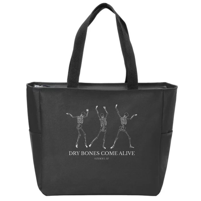 Dry Bones Come Alive Funny Skeleton Dancing Zip Tote Bag