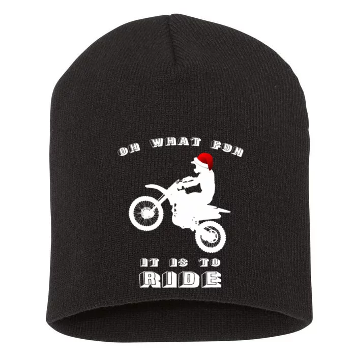 Dirt Bike Christmas Xmas Dirtbike Motocross Short Acrylic Beanie