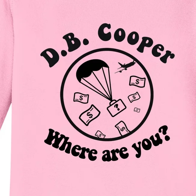 D B Cooper Where Are You Classic Baby Long Sleeve Bodysuit