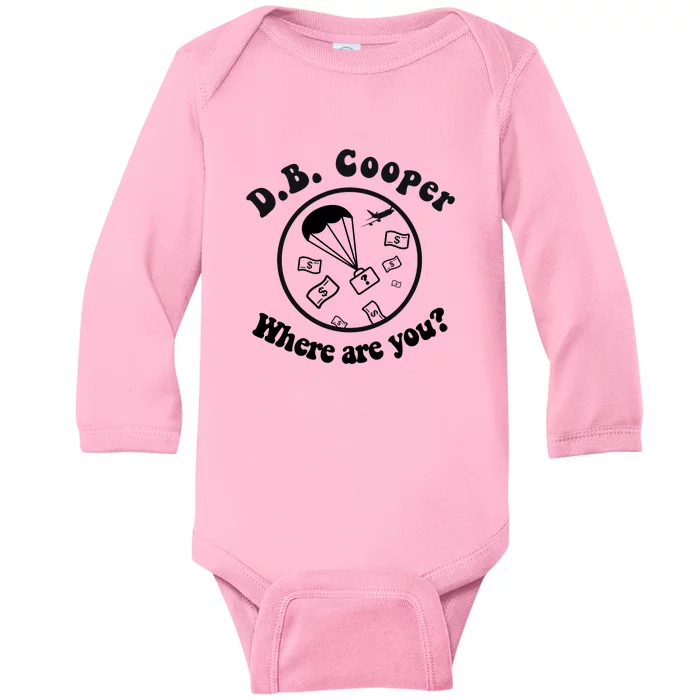 D B Cooper Where Are You Classic Baby Long Sleeve Bodysuit