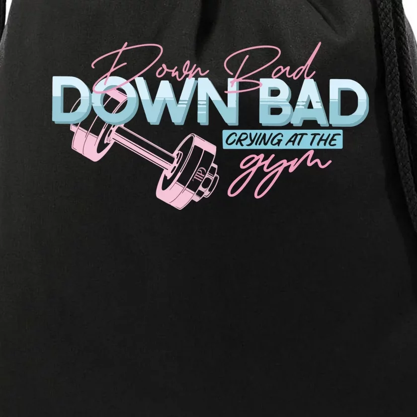 Down Bad Cryin At The Gym Drawstring Bag