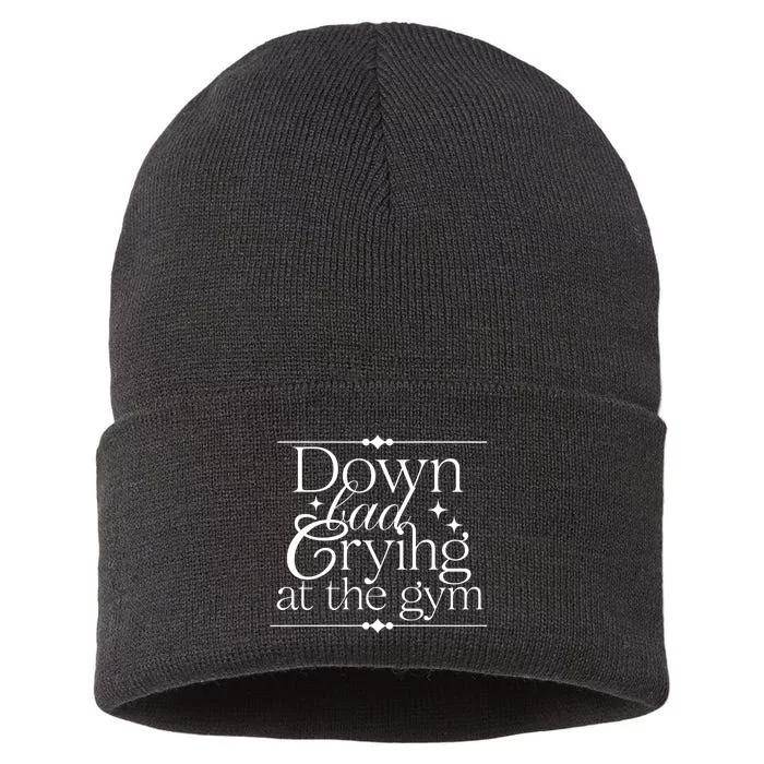 Down Bad Crying At The Gym Sustainable Knit Beanie