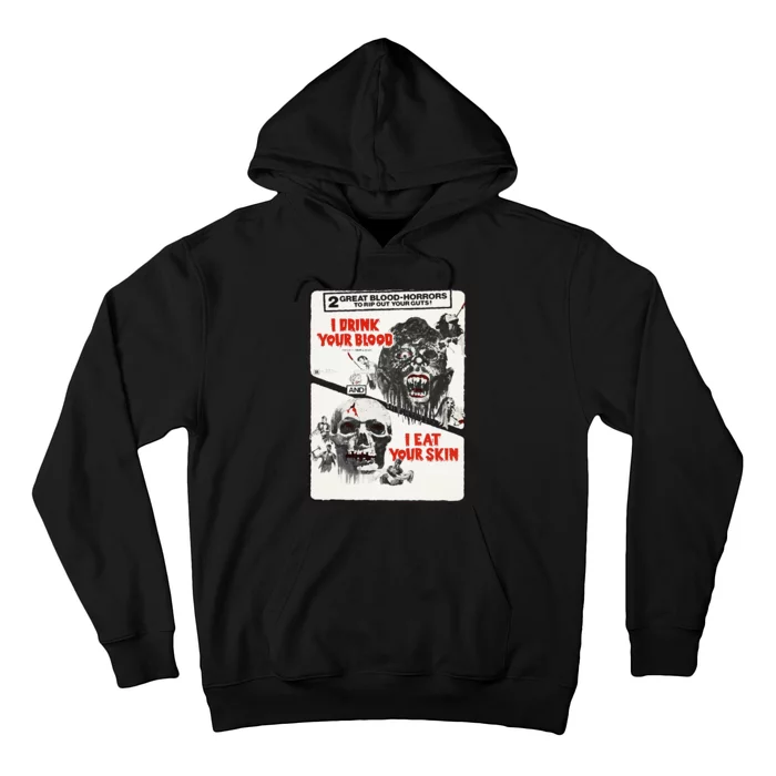 Drink Blood Classic Halloween Monster Poster Horror Movie Hoodie