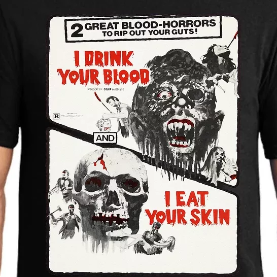 Drink Blood Classic Halloween Monster Poster Horror Movie Pajama Set