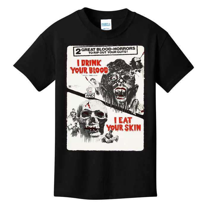 Drink Blood Classic Halloween Monster Poster Horror Movie Kids T-Shirt