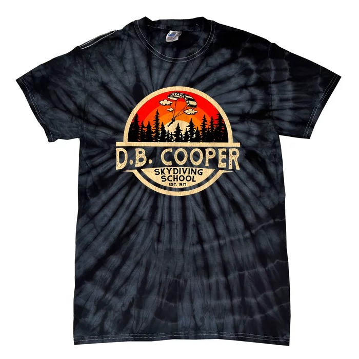 D. B. Cooper Robber Thief Parachute Skydiving School Est 1971 Retro Vintage Tie-Dye T-Shirt