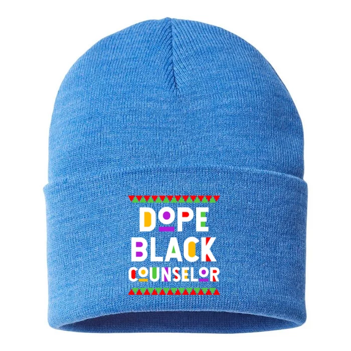 Dope Black Counselor African American Job Proud Profession Gift Sustainable Knit Beanie