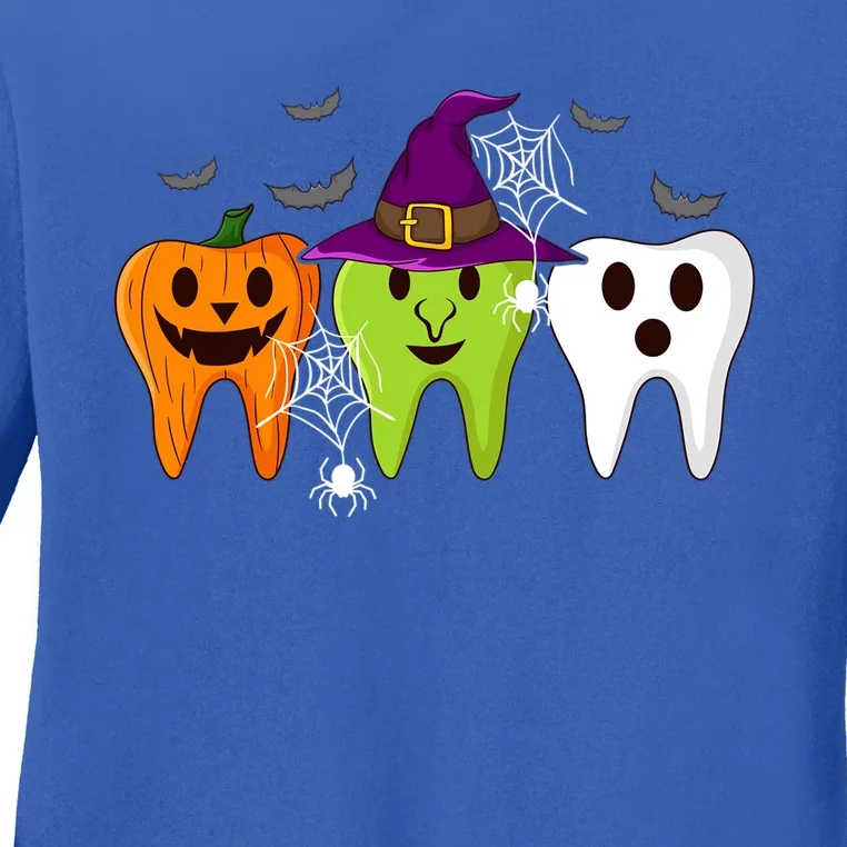 Dentist Boo Crew Halloween Dental Assistant Gift Ladies Long Sleeve Shirt