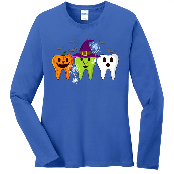 Dentist Boo Crew Halloween Dental Assistant Gift Ladies Long Sleeve Shirt