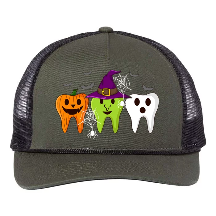 Dentist Boo Crew Halloween Dental Assistant Gift Retro Rope Trucker Hat Cap