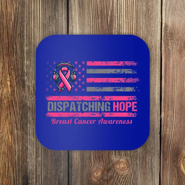 Dispatcher Breast Cancer Awareness Ribbon Coaster