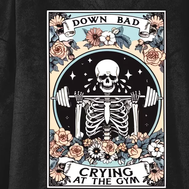 Down Bad Crying At The Gym Hooded Wearable Blanket