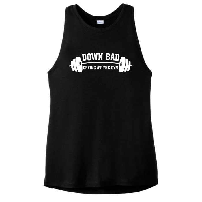 Down Bad Crying At The Gym Gift Ladies Tri-Blend Wicking Tank