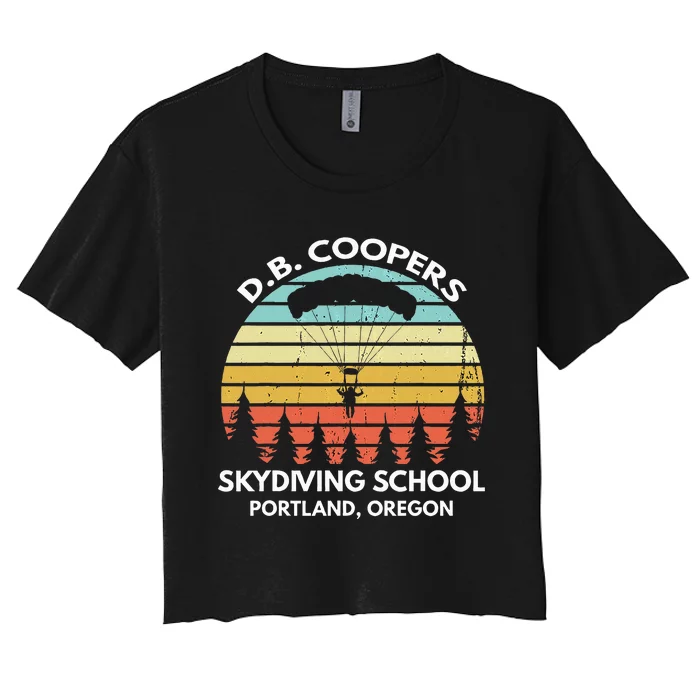 D. B. Coopers Skydiving School Portland Oregon Women's Crop Top Tee