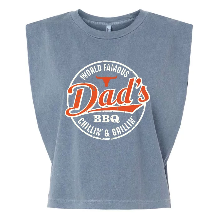 Dad's BBQ Chilling And Grilling Vintage Garment-Dyed Women's Muscle Tee