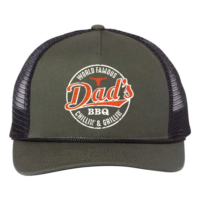 Dad's BBQ Chilling And Grilling Vintage Retro Rope Trucker Hat Cap