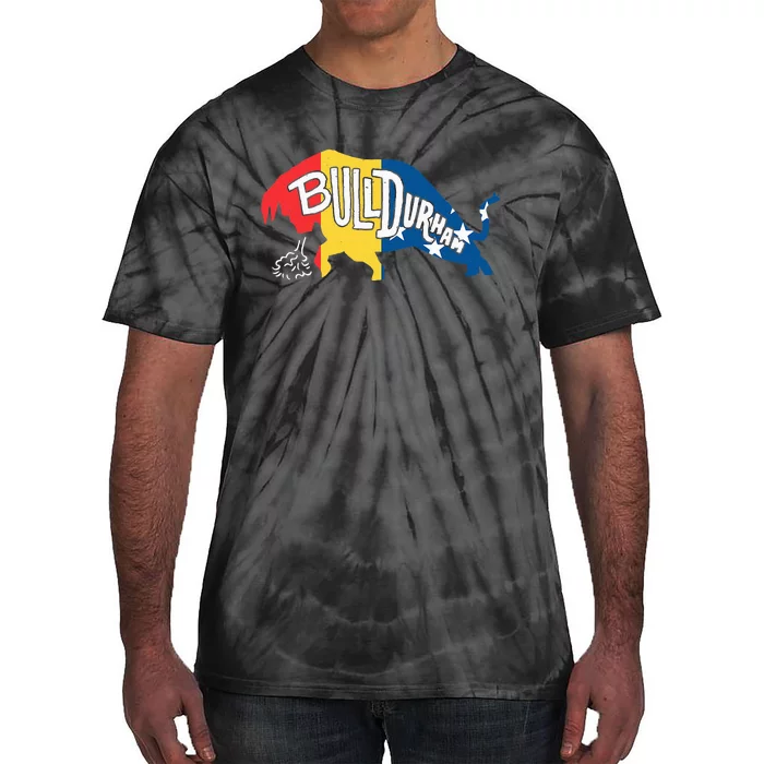 Durham Bull City North Carolina A Bull With Durham Flag Tie-Dye T-Shirt