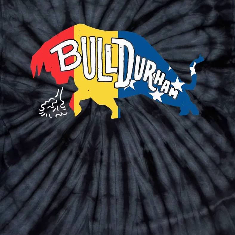 Durham Bull City North Carolina A Bull With Durham Flag Tie-Dye T-Shirt