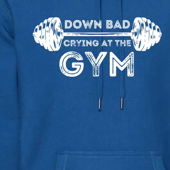 Down Bad Crying At The Gym Workout Gift Premium Hoodie