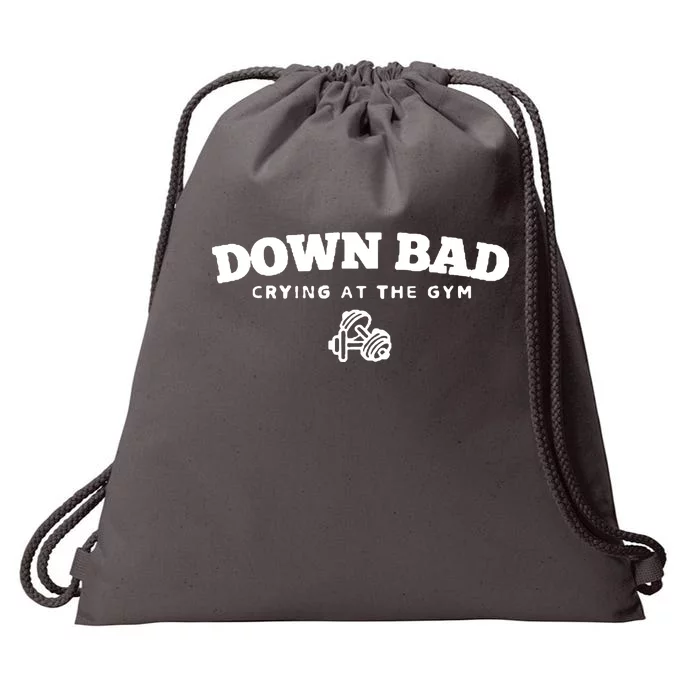 Down Bad Crying At The Gym Drawstring Bag