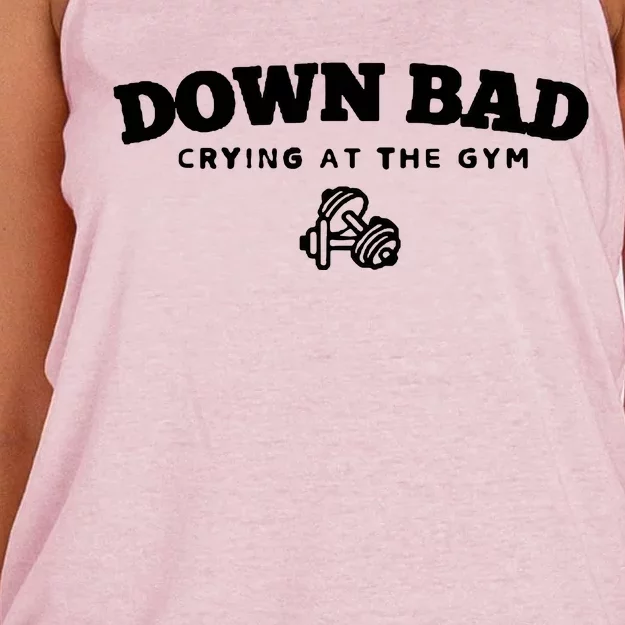 Down Bad Crying At The Gym Women's Knotted Racerback Tank