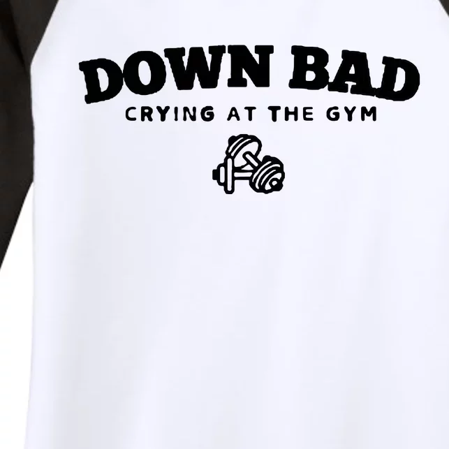 Down Bad Crying At The Gym Women's Tri-Blend 3/4-Sleeve Raglan Shirt