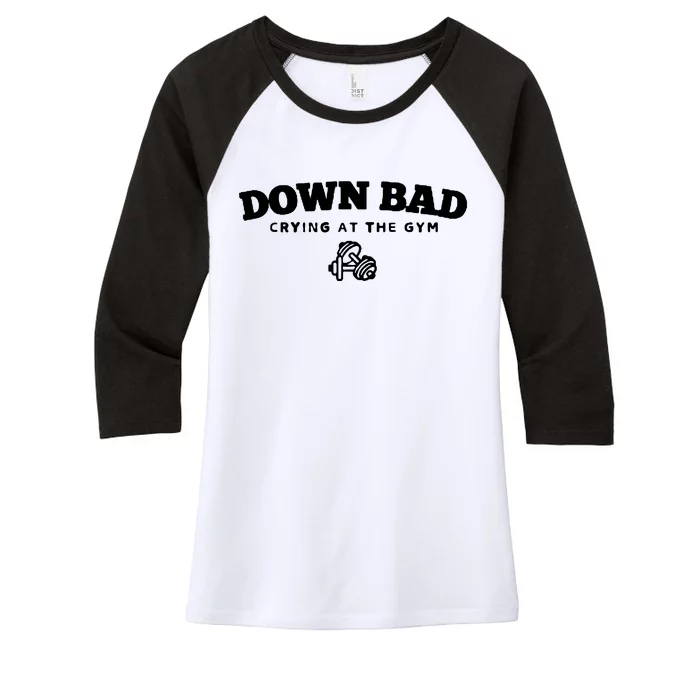 Down Bad Crying At The Gym Women's Tri-Blend 3/4-Sleeve Raglan Shirt